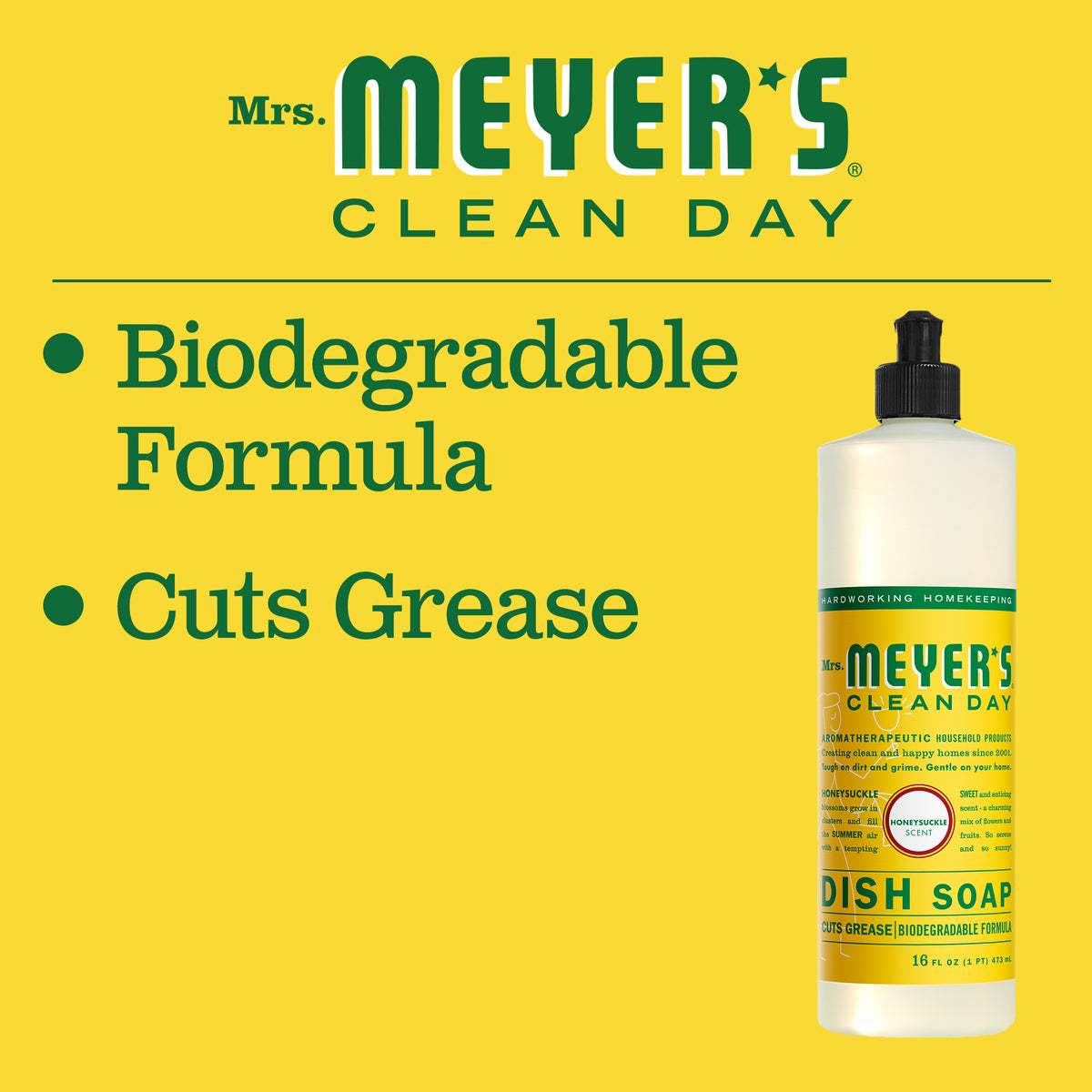 Mrs Meyers Liquid Dish Soap Honeysuckle 473ml – Euky Bear Singapore