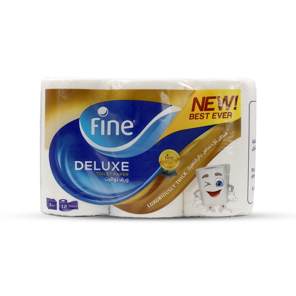 Fine Deluxe Toilet Paper 140 Sheets 3 Ply (12rolls)