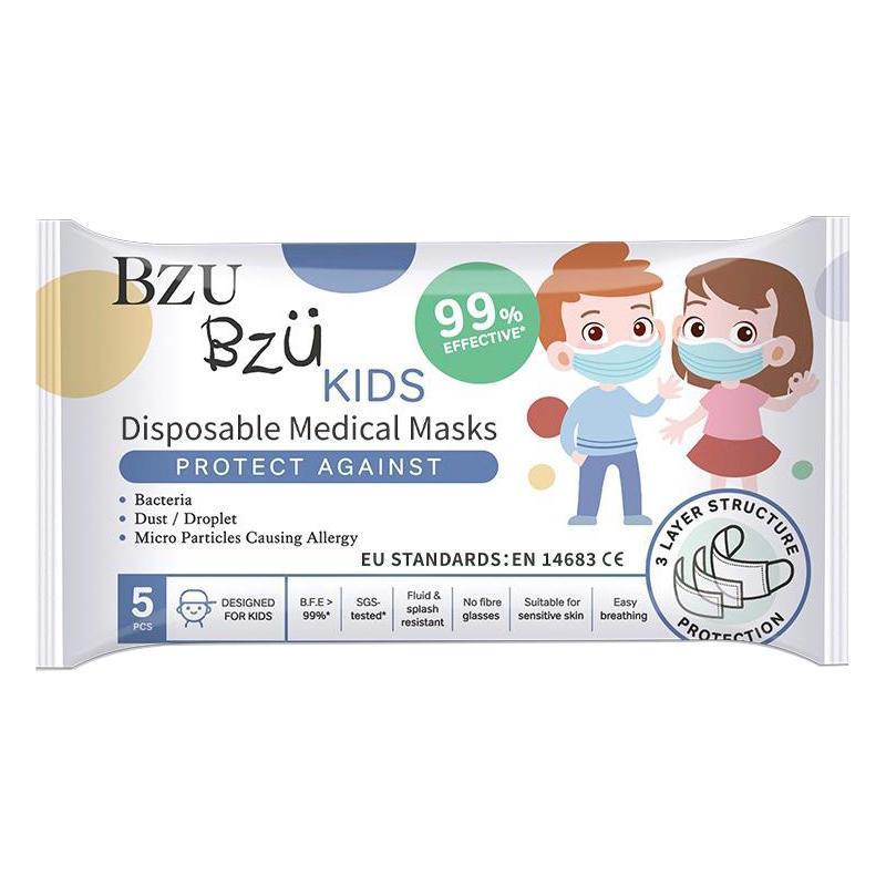 Bzu Bzu Kids Disposable Medical Mask 5s Expiry Nov'21